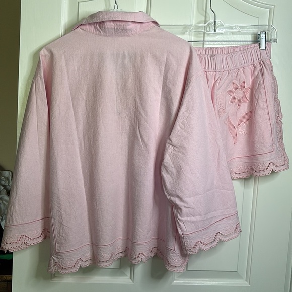 EUC OROTON Tablecloth Lace Top and Short Set in ballet pink shorts size 6 top 8 - Picture 11 of 13